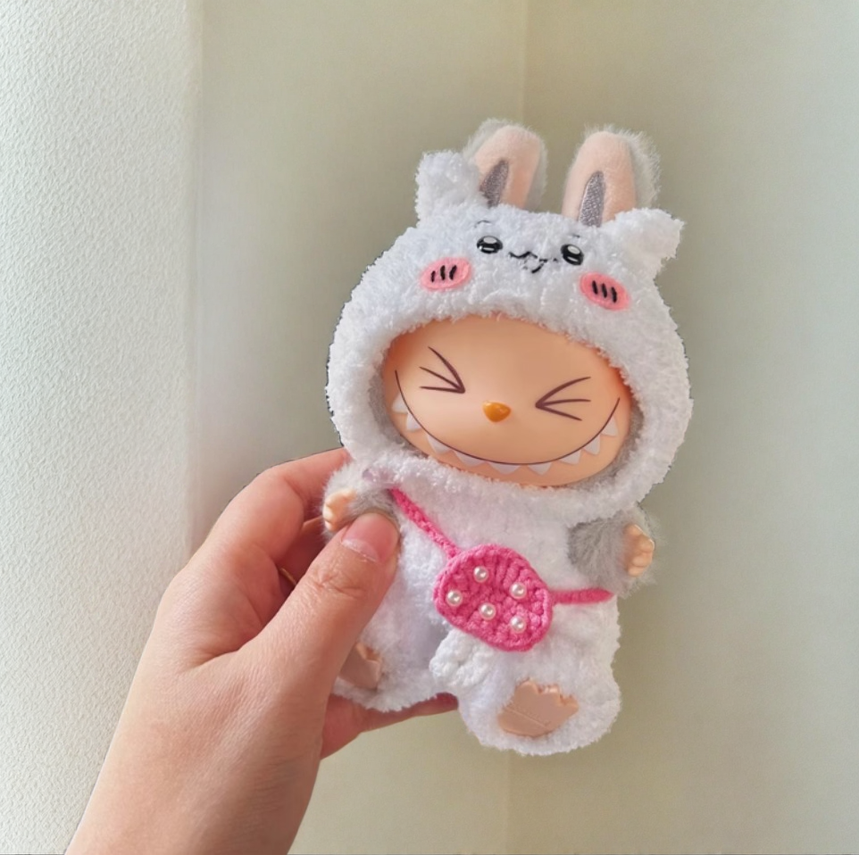 Labubu チイカワセット - ホワイトキャラクターコスチューム＆ピンク