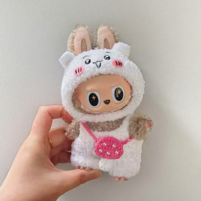 Labubu チイカワセット - ホワイトキャラクターコスチューム＆ピンク