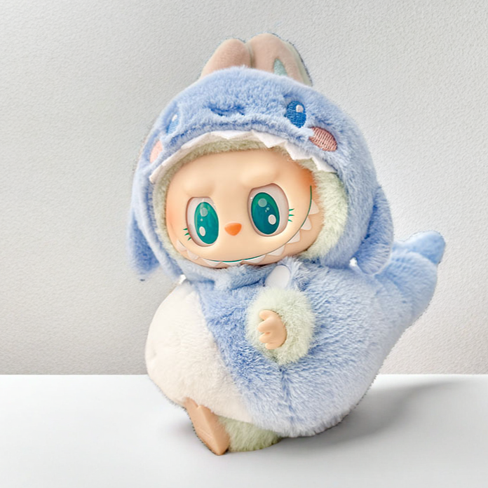 labubu コスチューム付き　正規品 Labubu シャークセット - ブルー＆ホワイト オーシャンキャラクター