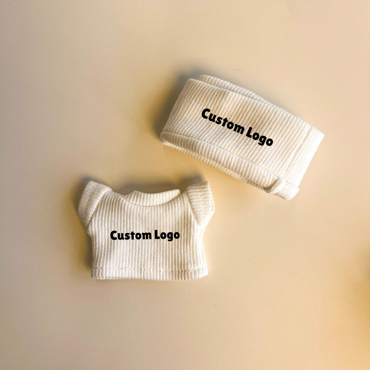 Labubu Custom Logo Outfit – Beanie & Sweater Set (Multiple Colors) close-up detail shot – Lizzie & Friends