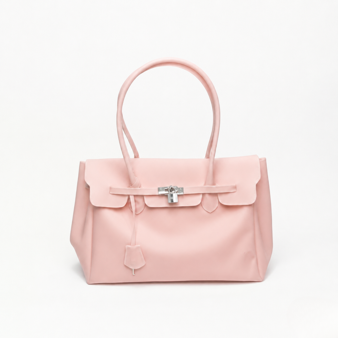Pastel Pink Jelly Padlock Tote Bag