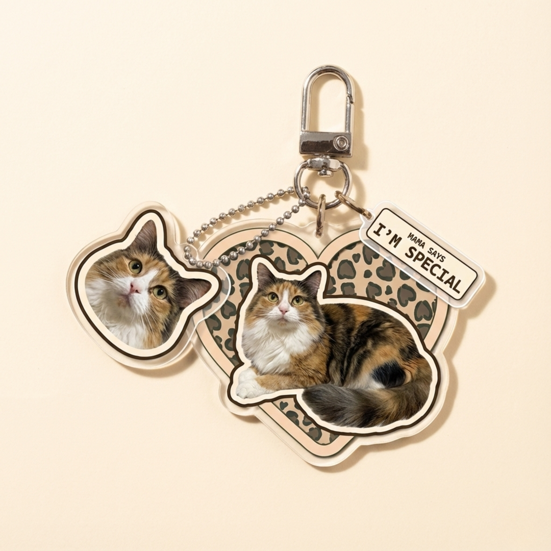 Custom Pet Portrait Acrylic Keychain alternate view 10 – Lizzie & Friends
