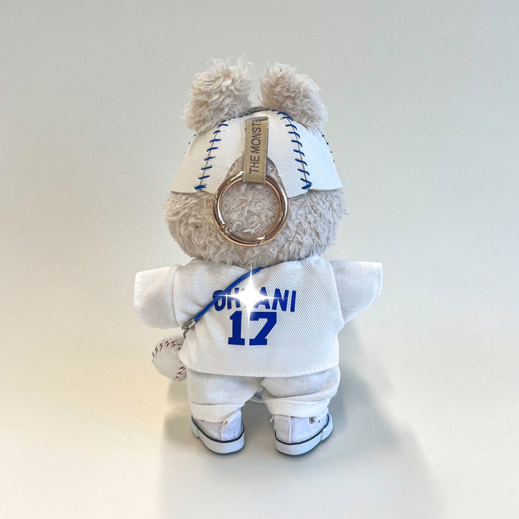 Labubu Baseball Outfit Set – White Sports Edition flat lay product shot – Lizzie & Friends
