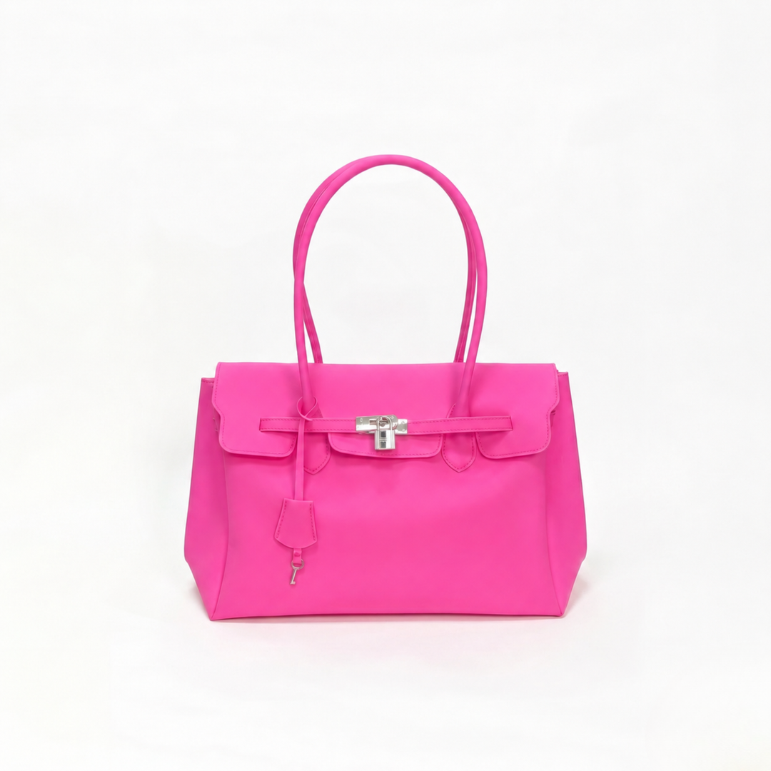 Hot Pink Jelly Padlock Tote Bag