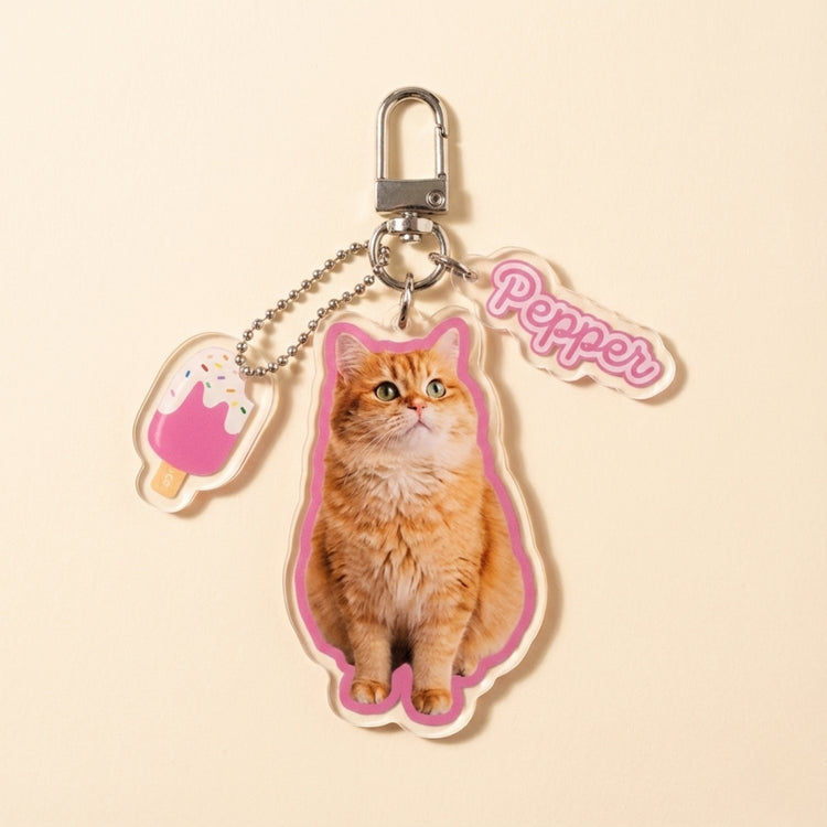 Custom Pet Portrait Acrylic Keychain alternate view 12 – Lizzie & Friends