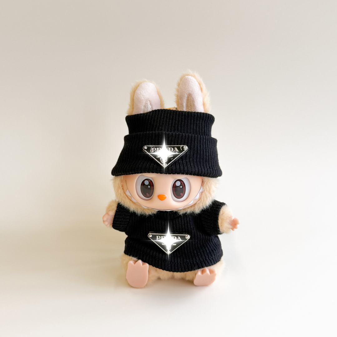 Labubu シグネチャー リブニットセット – シルバー トライアングルロゴ