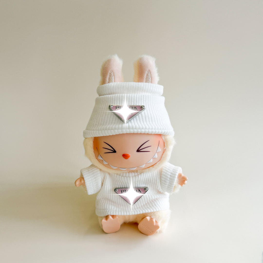 Labubu Signature Ribbed Knit Set – Pink Triangle Logo