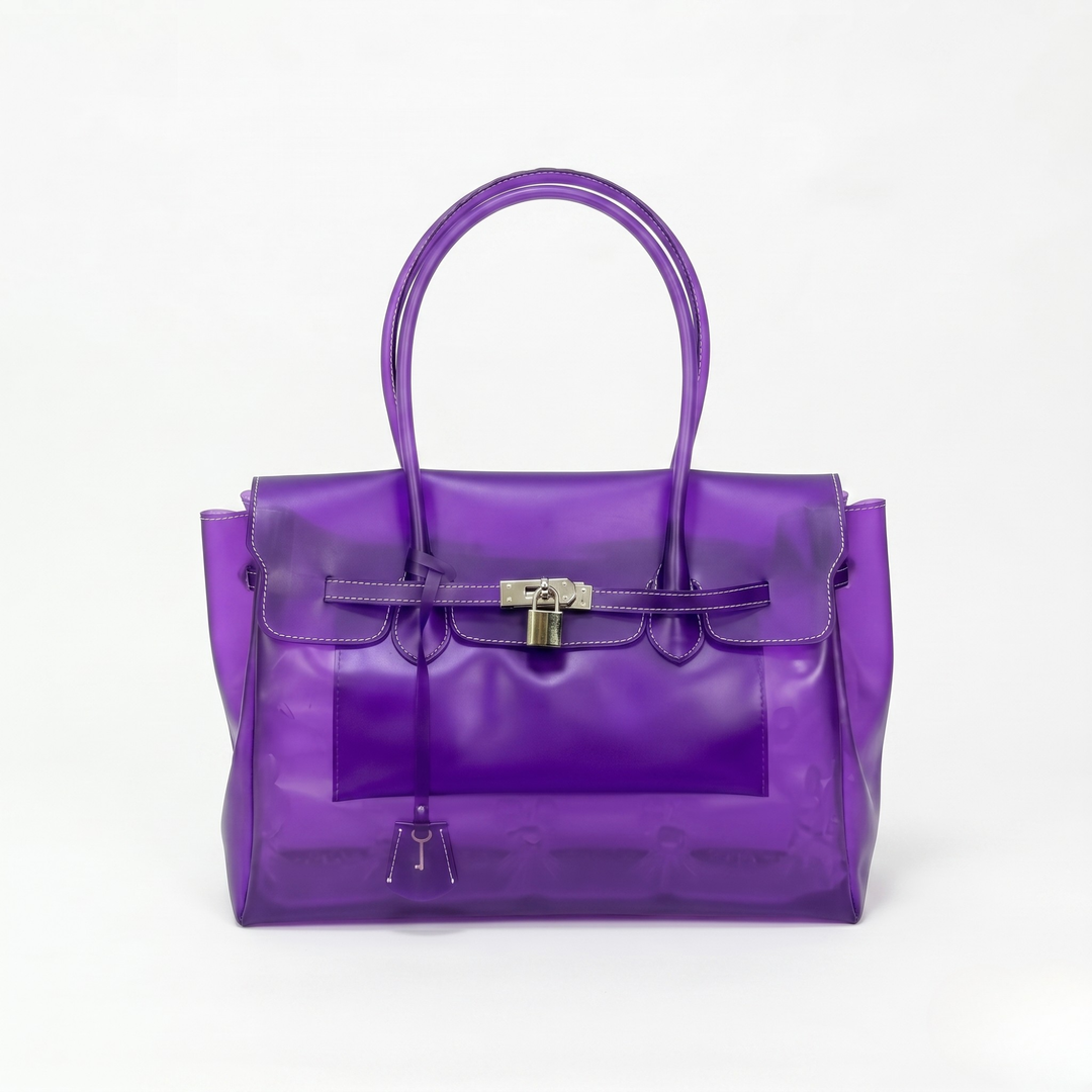 Purple Jelly Padlock Tote Bag
