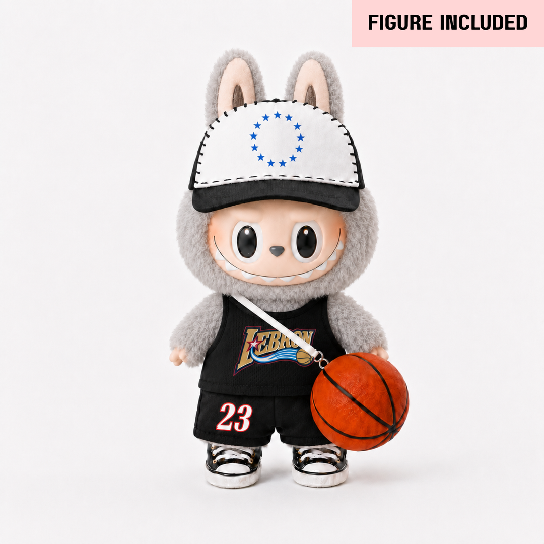 Labubu #23 Philly Basketball Outfit Set – Complete with Authentic Exciting Macaron Sesame Bean Figure