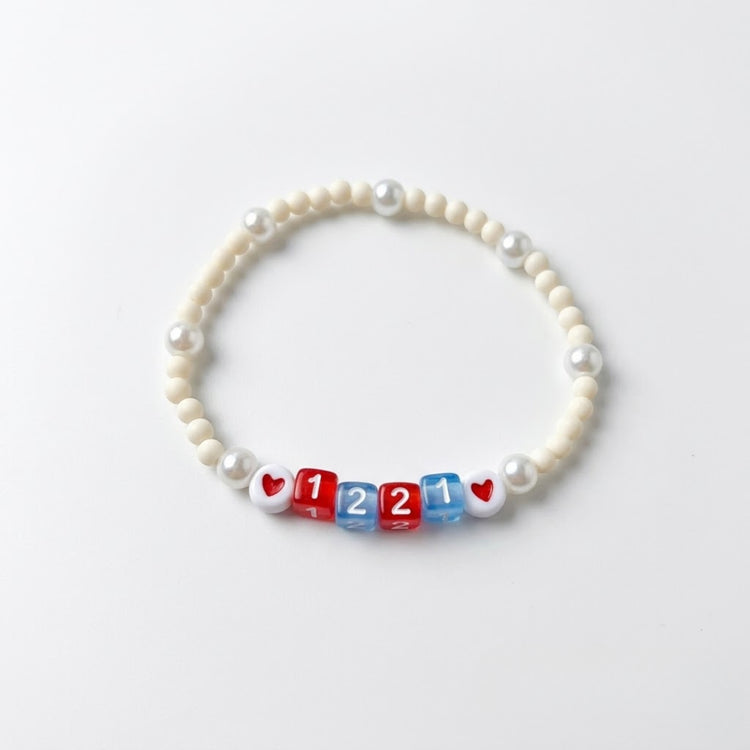 Heated Rivalry "1221" Professional Hockey Romance Beaded Bracelet flat lay product shot – Lizzie & Friends