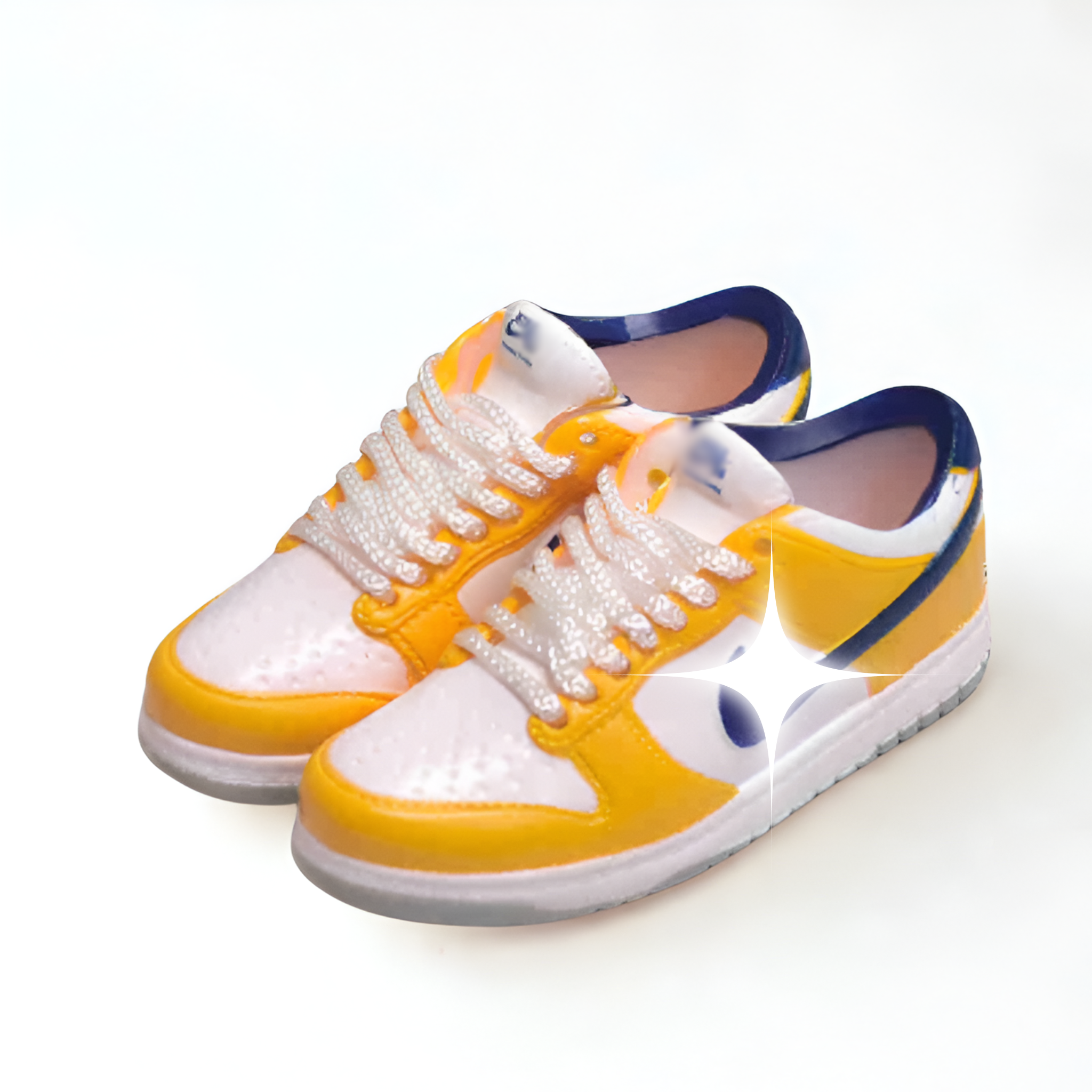 Labubu Court Edition Mini Sneakers – Yellow & Purple – Labubu plush doll outfit handmade kawaii Pop Mart collectible acces...