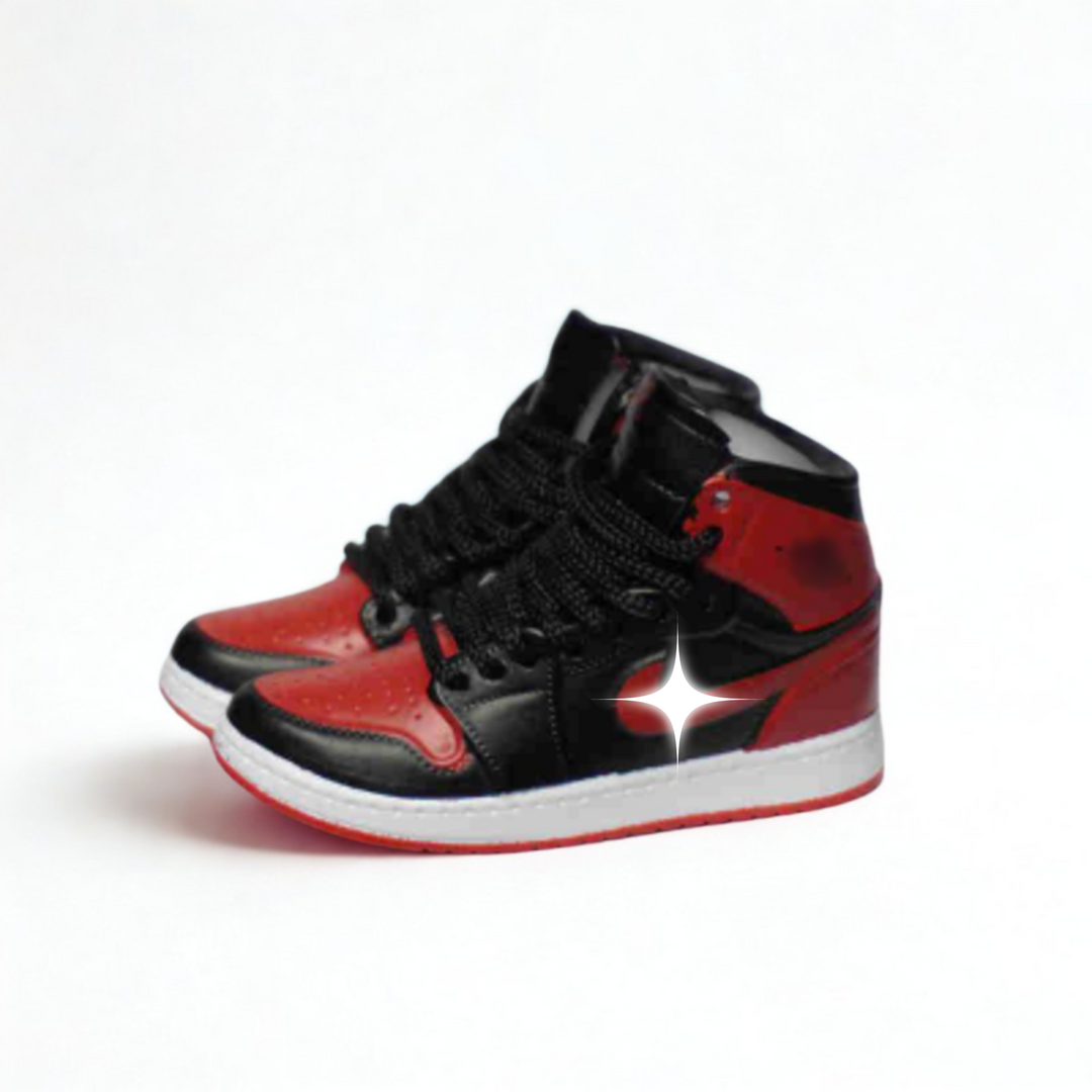 Labubu Retro High-Top Sneakers – Red & Black Classic