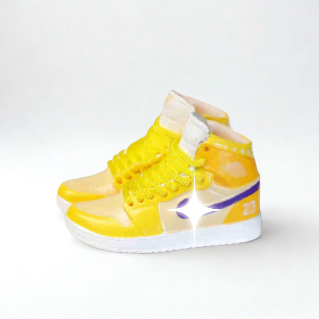 Labubu Retro High Sneakers – Yellow & Purple Edition