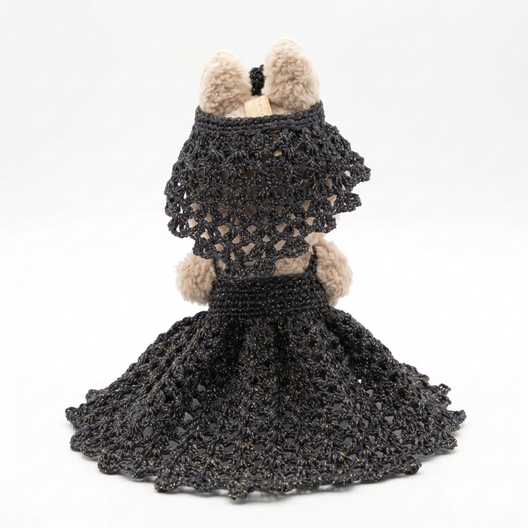 Labubu Elegant Crochet Gown & Crown Set