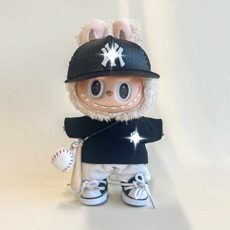Labubu Baseball Outfit Set –  #99 Edition – Labubu plush doll outfit handmade kawaii Pop Mart collectible accessory