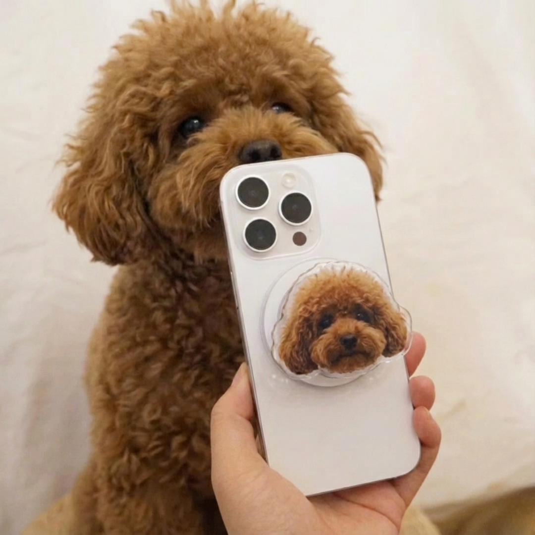 Custom Pet Photo Acrylic Magnetic Phone Grip – art magnet collectible fan merch home decor