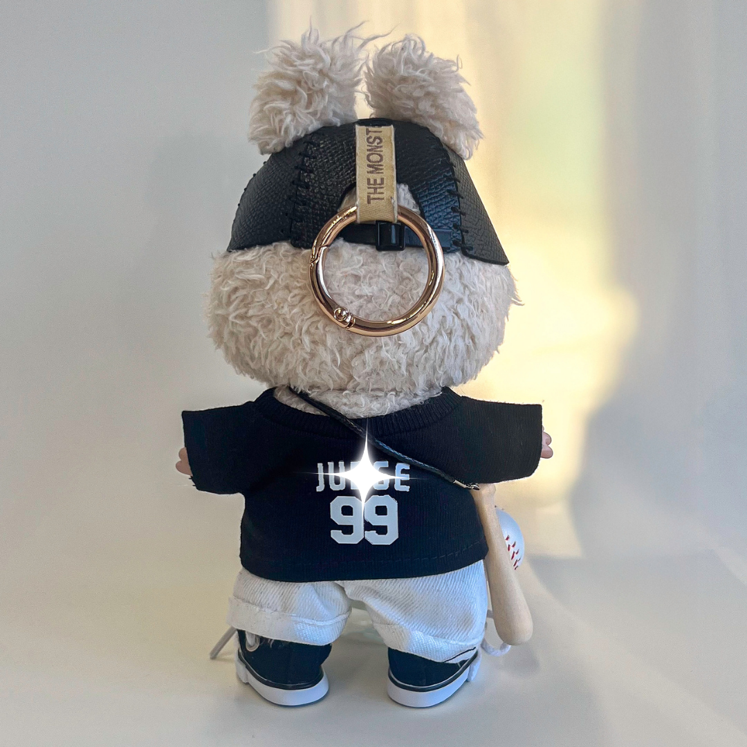 Labubu Baseball Outfit Set –  #99 Edition flat lay product shot – Lizzie & Friends
