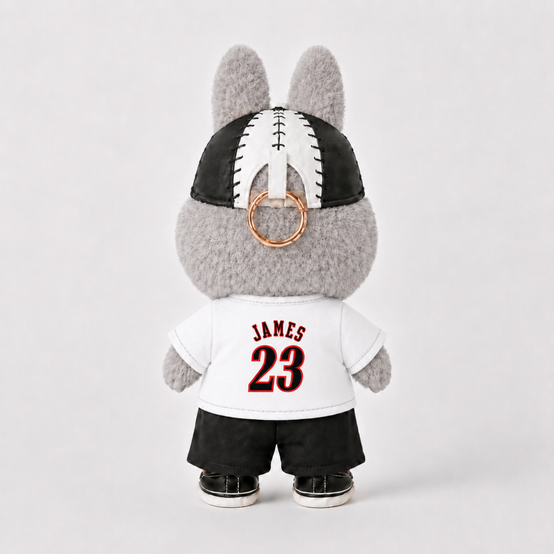 Labubu #23 Philly White Basketball Outfit Set – Complete with Authentic Exciting Macaron Sesame Bean Figure