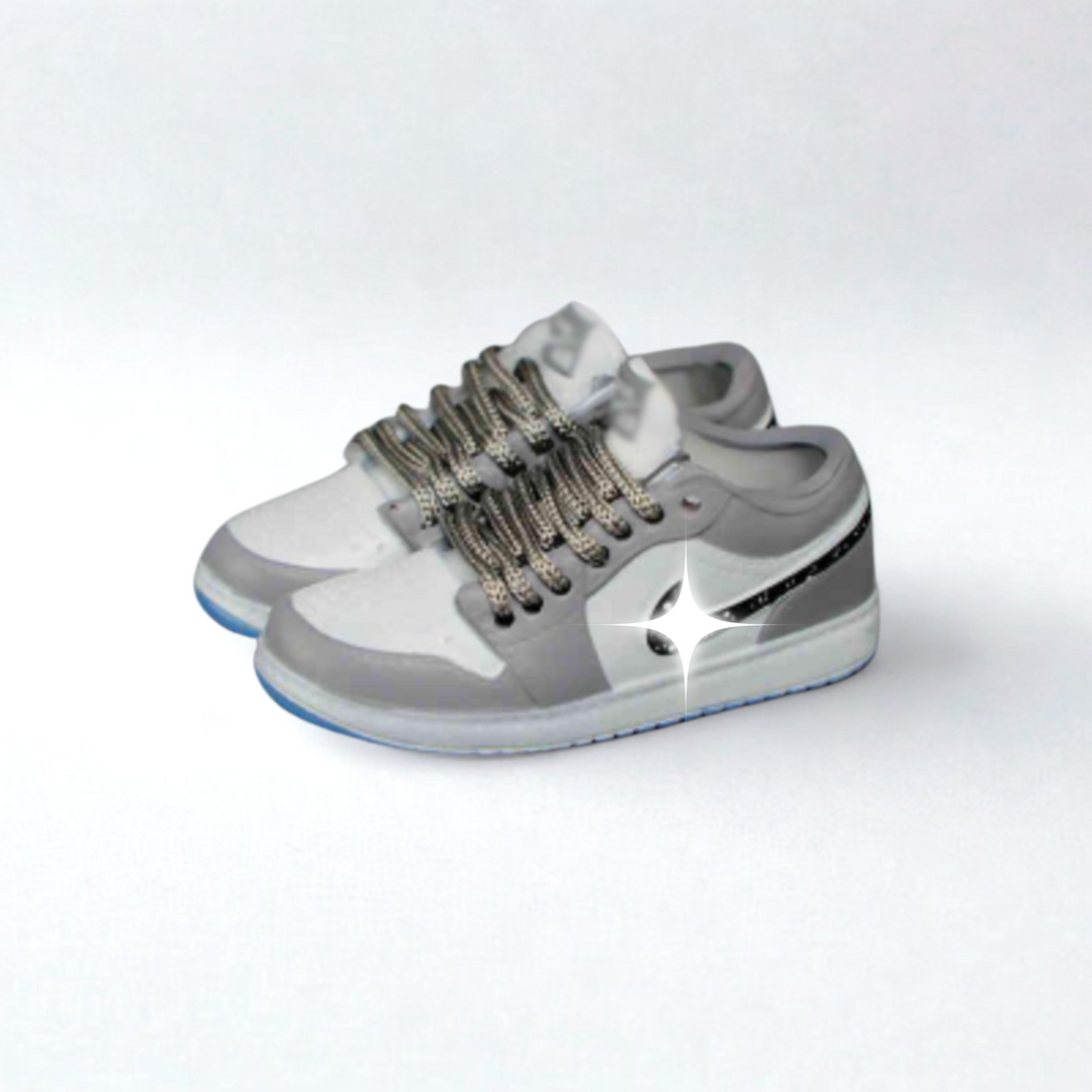 Labubu Low-Top Miniature Sneakers – Monogram Grey Edition