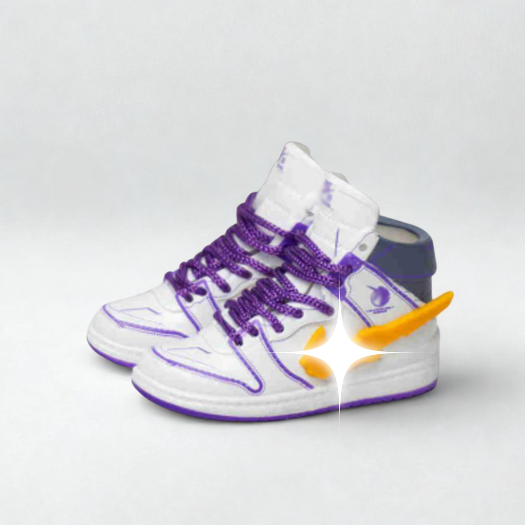 Labubu Miniature High-Tops – Unicorn White & Purple Edition