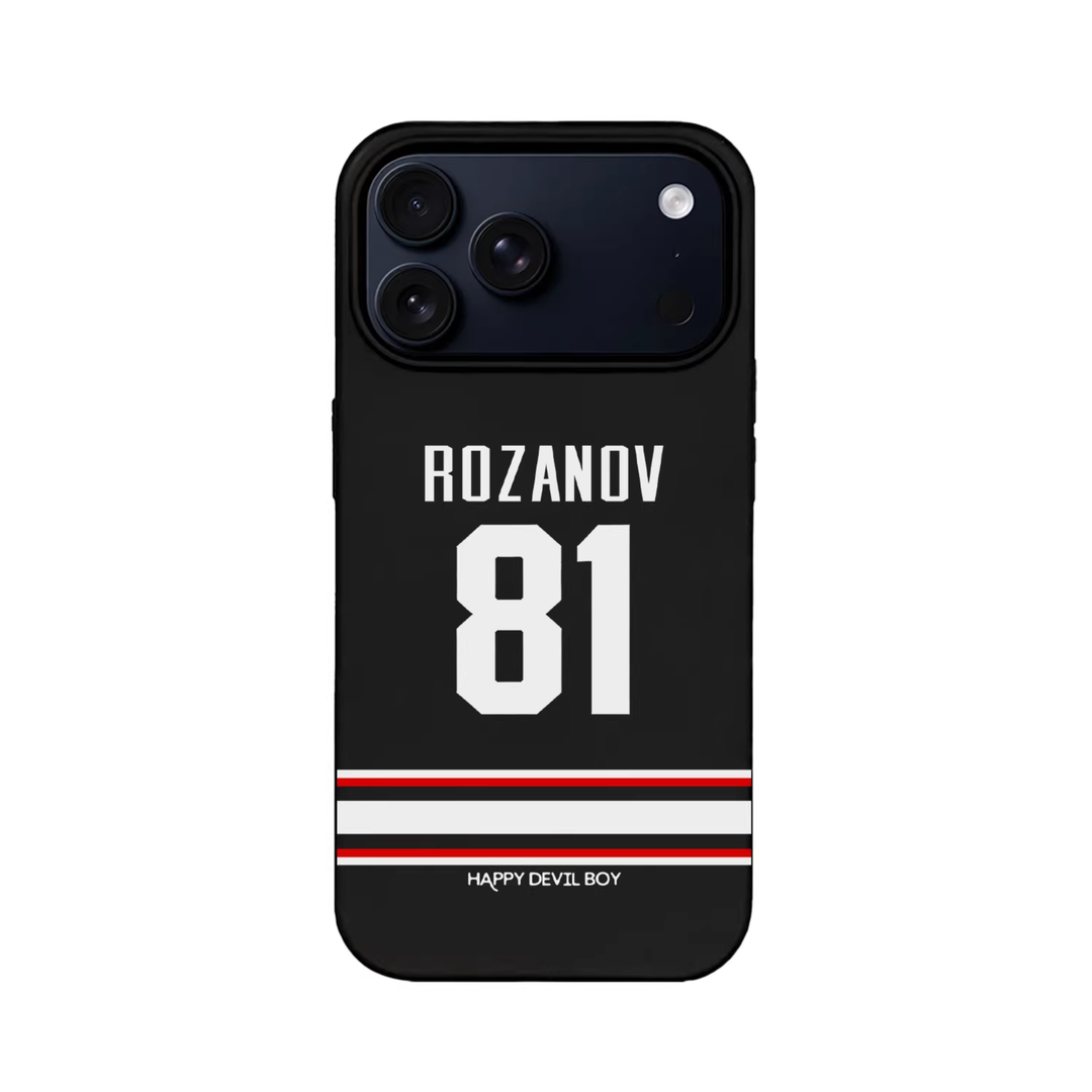 Heated Rivalry Pro Hockey "Rozanov 81" Jersey Style Phone Case – fan-made hockey romance jersey wearable sports romance merch