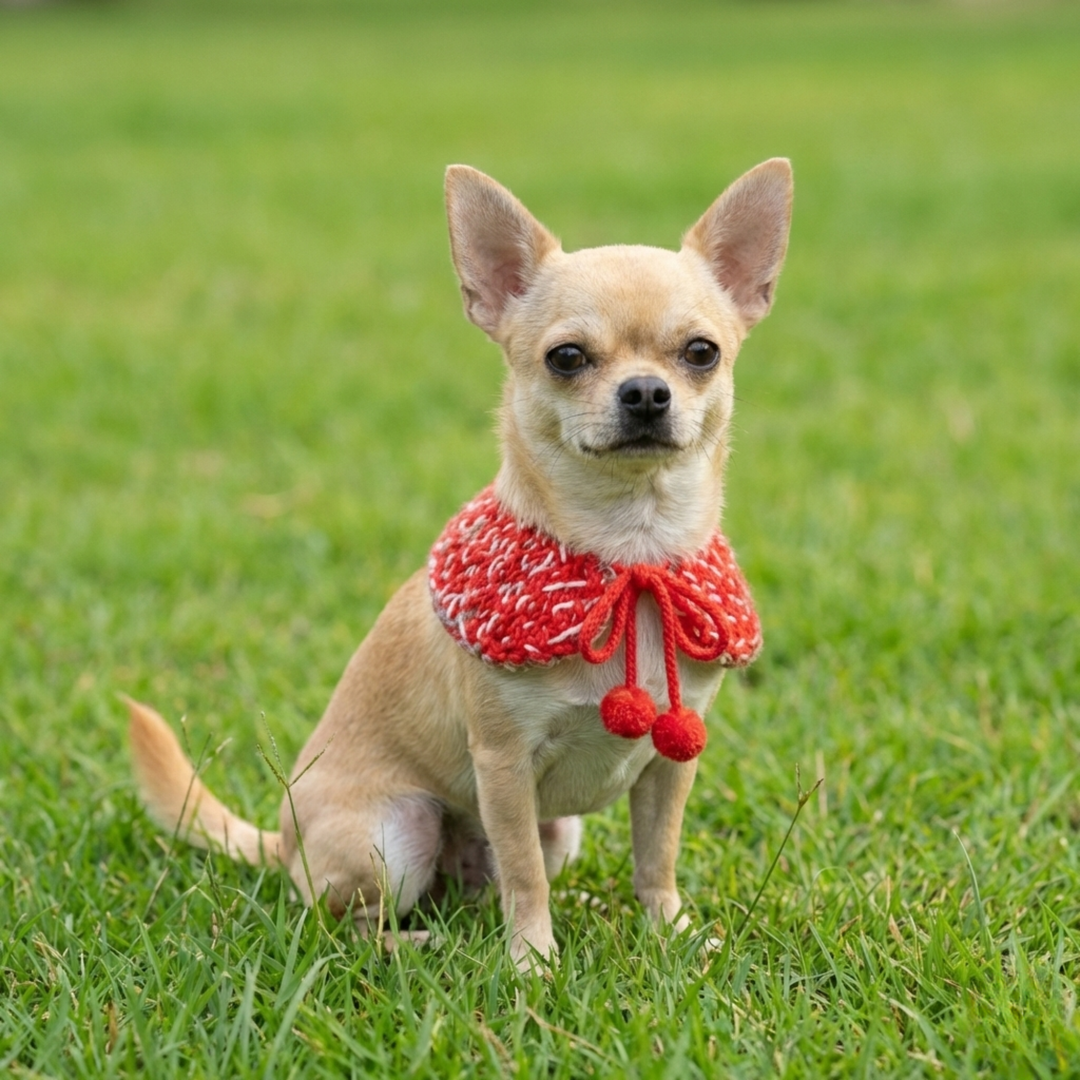 Dark Bloom Pet Knitted Neck Collar back view detail – Lizzie & Friends