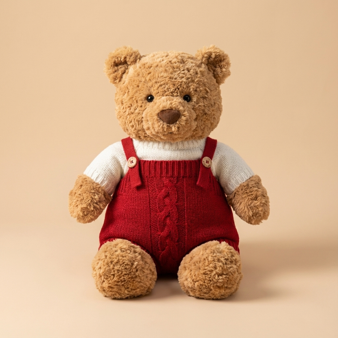 Jellycat Knit Overall Outfit Set – Jellycat plush stuffed animal outfit handmade doll clothes accessory