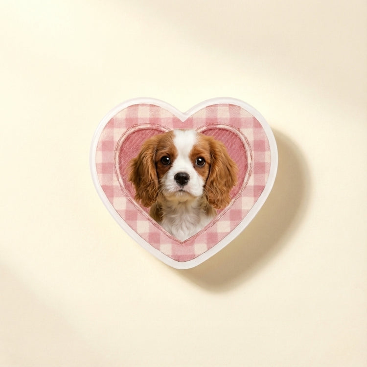 Custom Pet Photo Acrylic Magnetic Phone Grip close-up detail shot – Lizzie & Friends