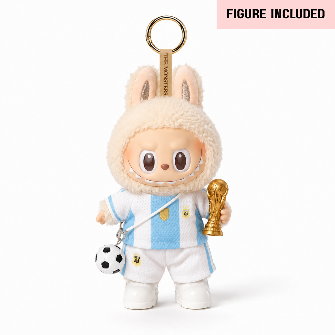 Labubu Argentina Football Outfit Set – Complete with Authentic Macaron Soy Milk Figure