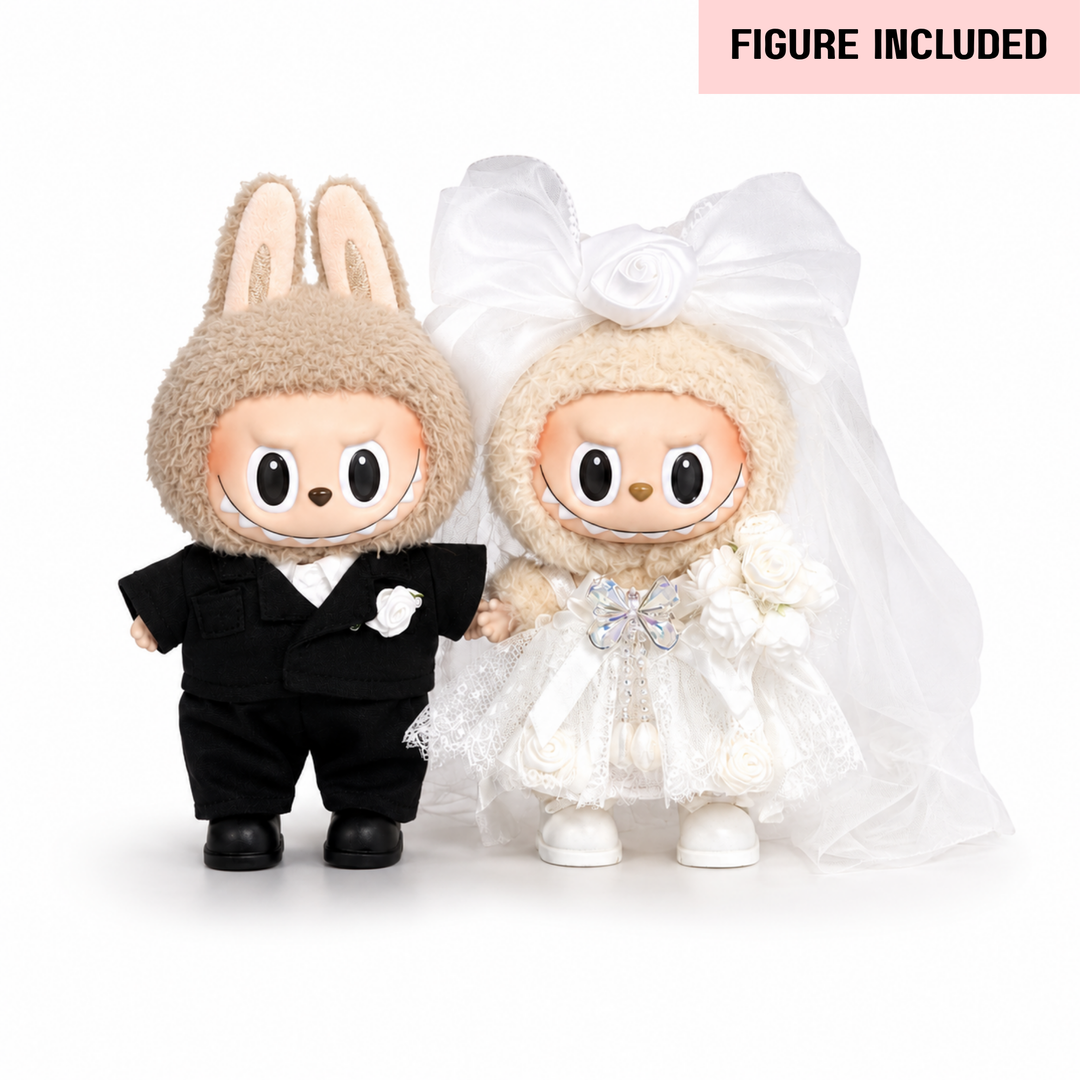 Labubu Wedding Outfit Set – Complete with Authentic Figures, Choose Bride, Groom, or Both