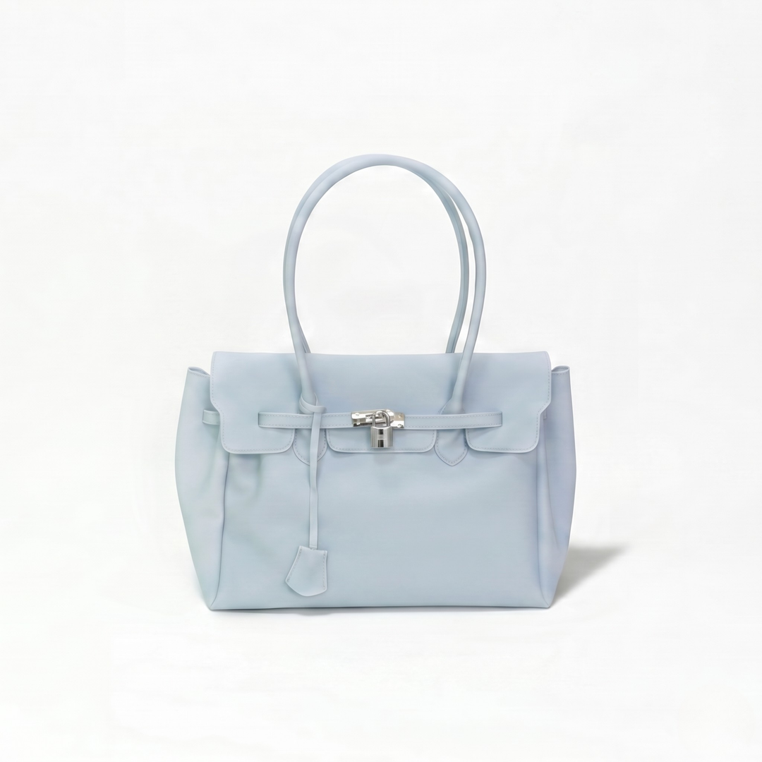 Light Blue Jelly Padlock Tote Bag