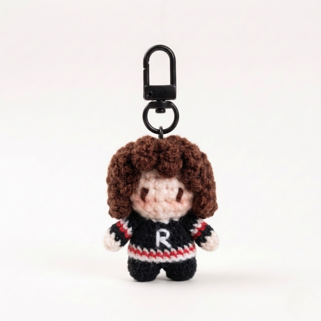 100% Handmade Pro Hockey "Rozanov" Crochet Plush Bag Charm (Mini)
