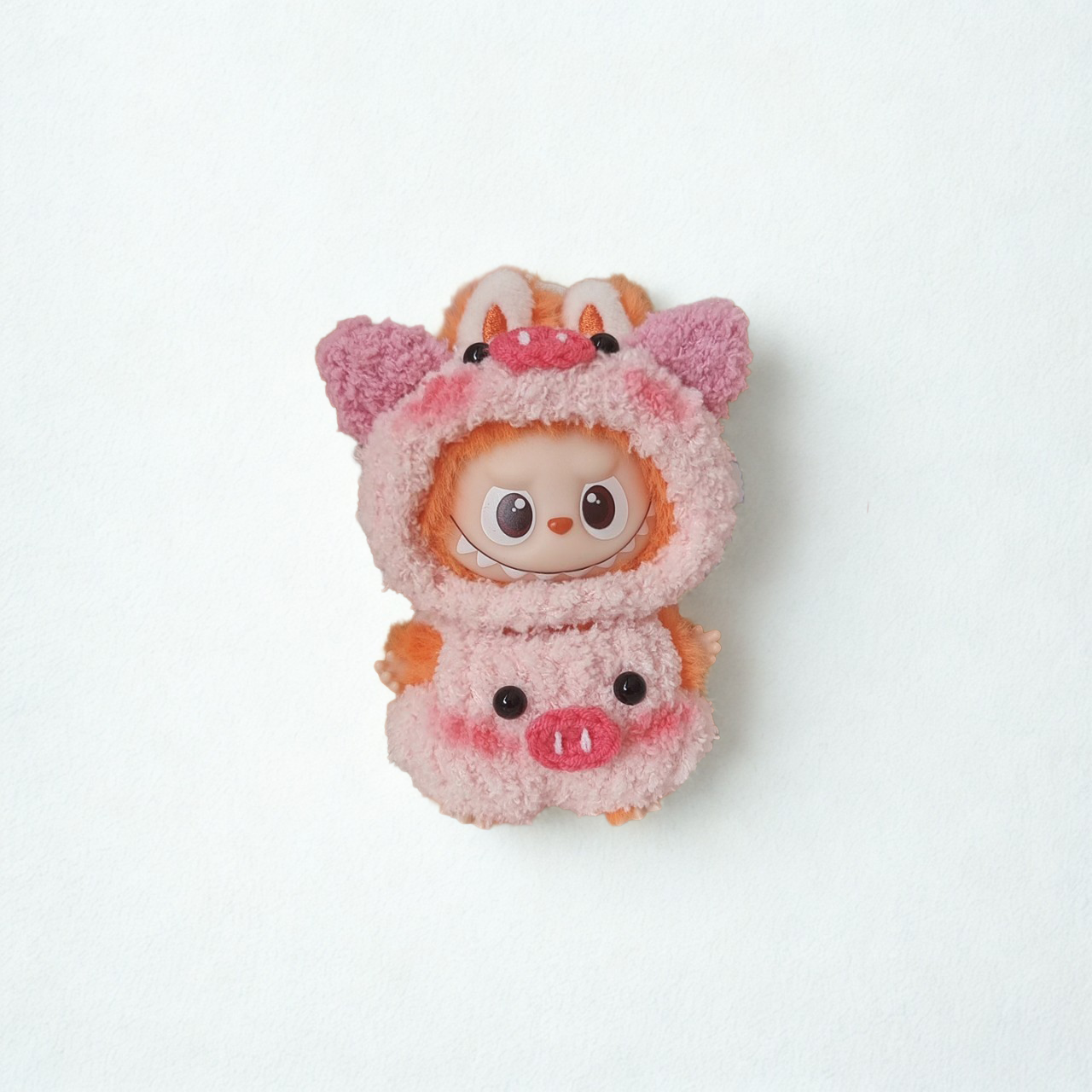 Labubu 4.0 Pink Pig Outfit – Cozy Style – Labubu 4.0 V4 handmade outfit accessory Pop Mart plush doll clothes
