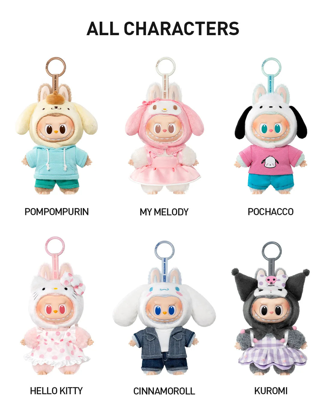 THE MONSTERS × Hello Kitty and Friends Vinyl Plush Pendant Blind Box – Single Box, Full Set or Choose Your Figure