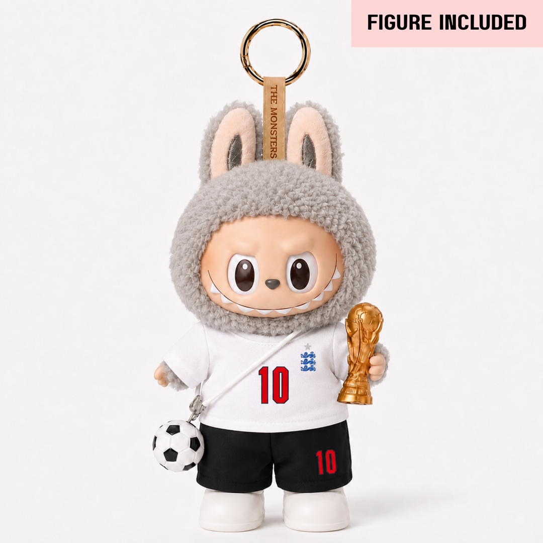 Labubu England Bellingham #10 Football Outfit Set – Complete with Authentic Exciting Macaron Sesame Bean Figure