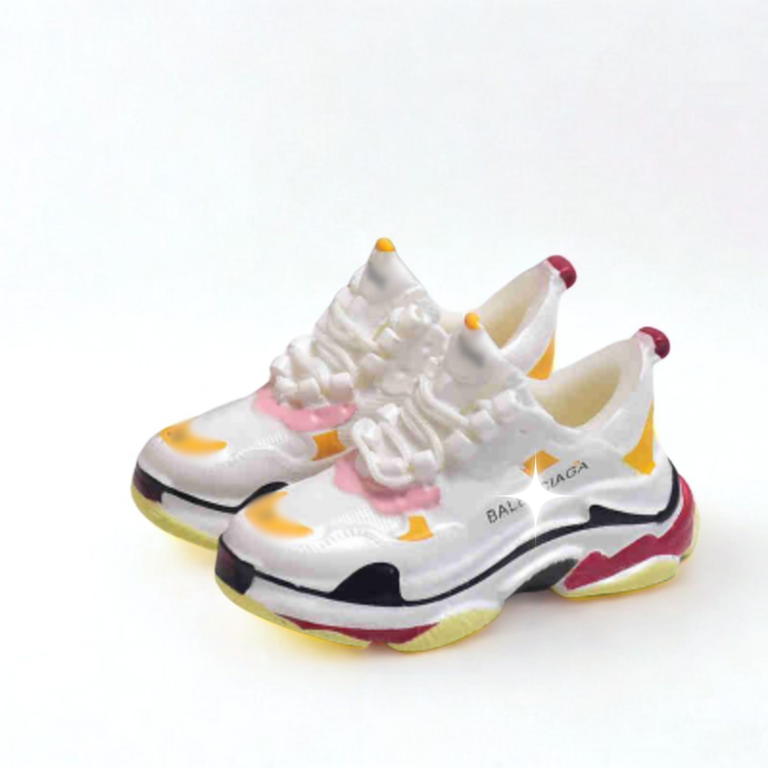 Labubu Colorblock Chunky Sneakers – White Multicolor Edition – Labubu plush doll outfit handmade kawaii Pop Mart collectib...