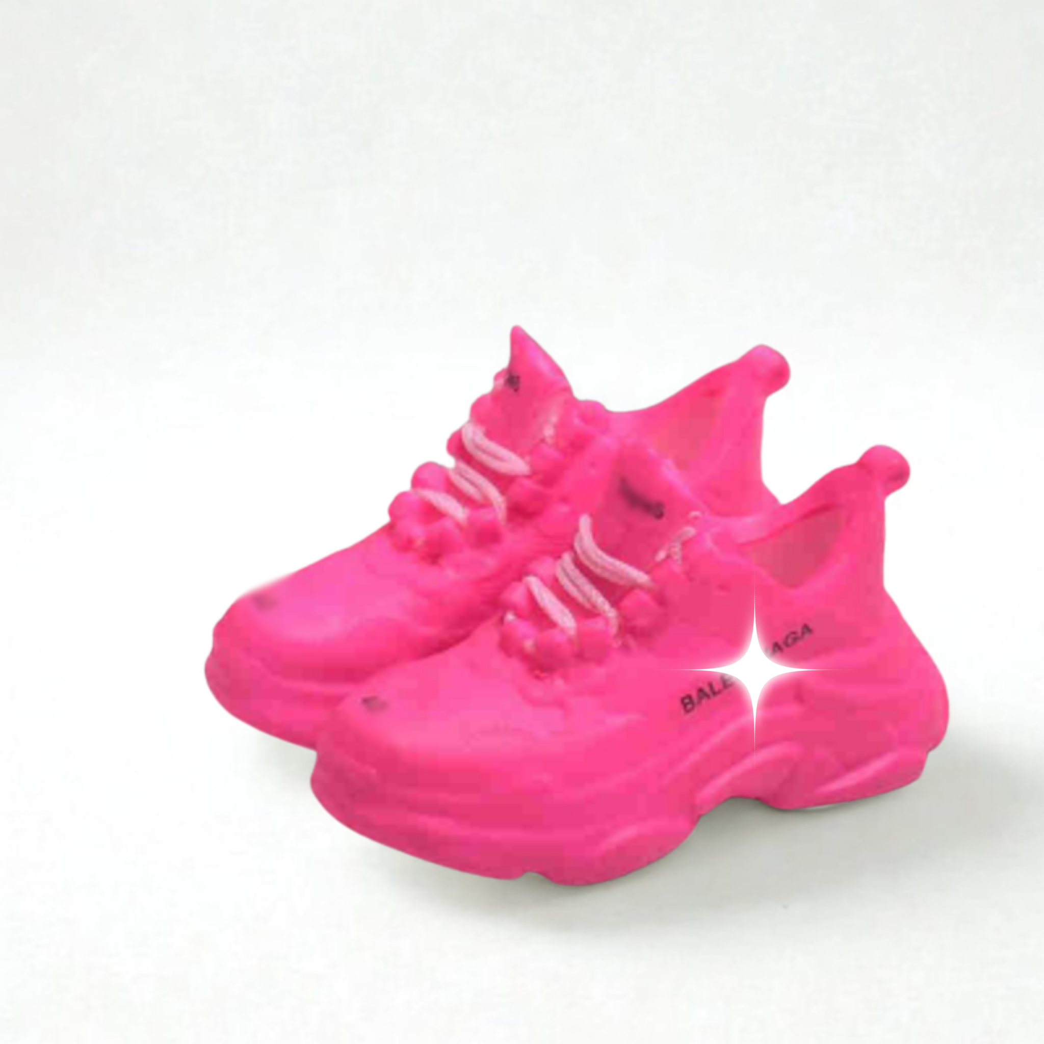 Labubu Chunky Sole Sneakers – Neon Pink Edition – Labubu plush doll outfit handmade kawaii Pop Mart collectible accessory