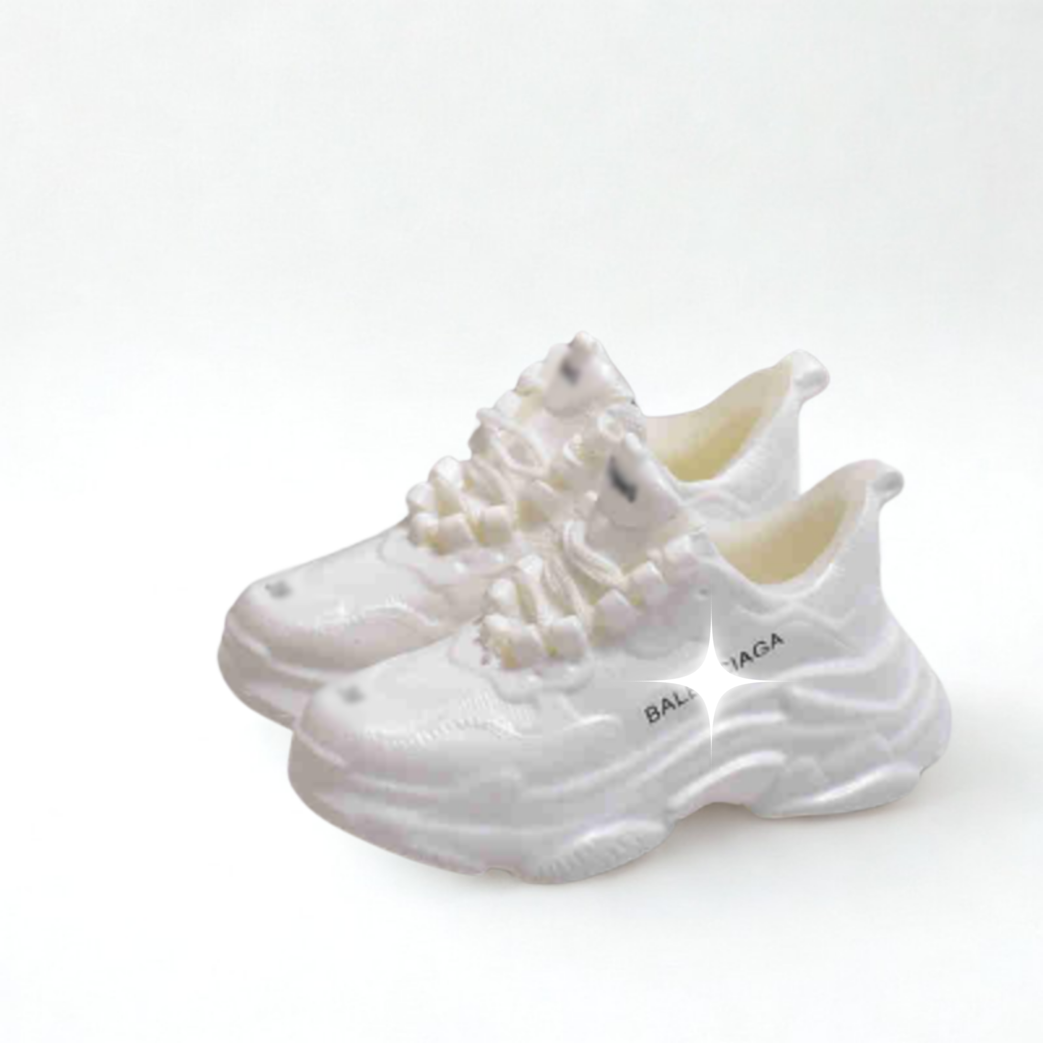 Labubu Chunky Sole Sneakers – Triple White Edition – Labubu plush doll outfit handmade kawaii Pop Mart collectible accessory