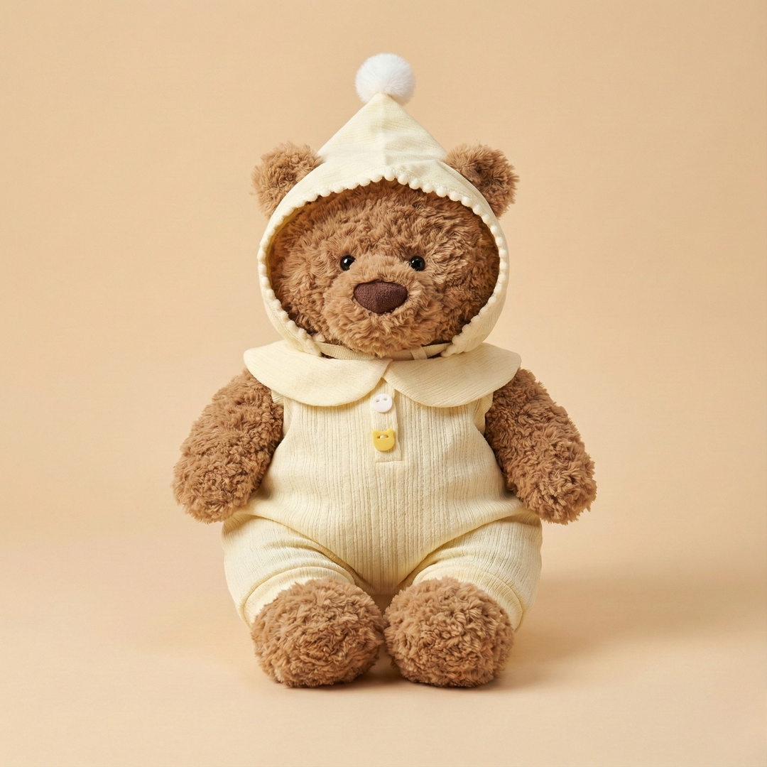 Jellycat Hooded Romper Outfit back view detail – Lizzie & Friends