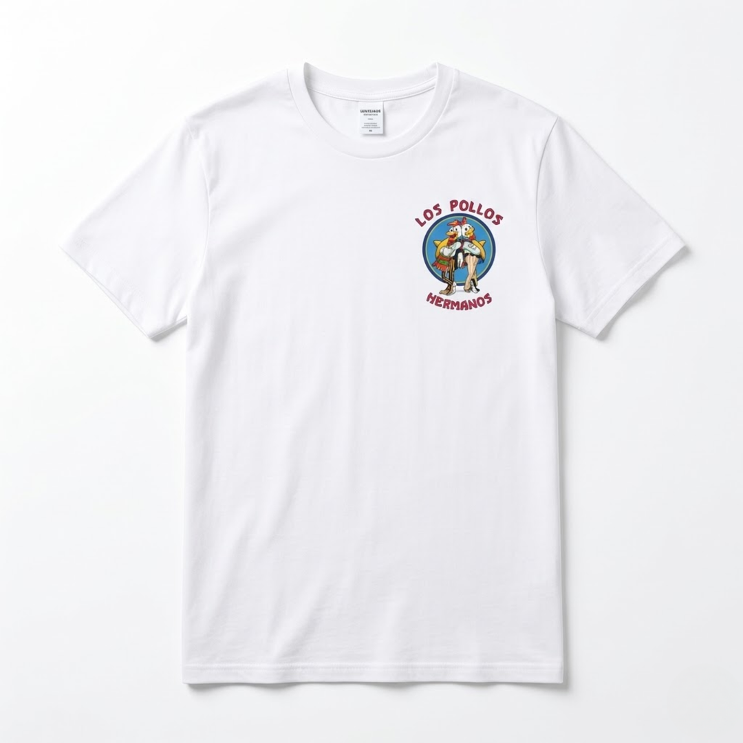 Fictional Chicken Mascot Logo T-Shirt – Double-Sided Graphic