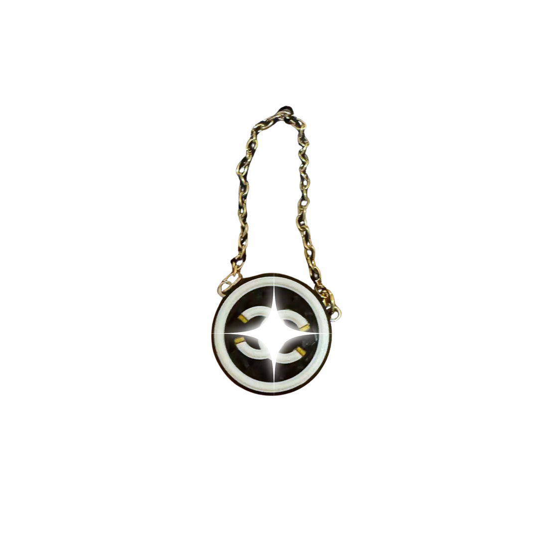 Labubu ミニサークルクロスボディバッグ – ブラック × ホワイトアクセント