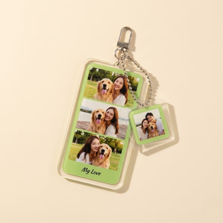 Memory Moments – Custom Acrylic Photo Keychain Gift back view detail – Lizzie & Friends