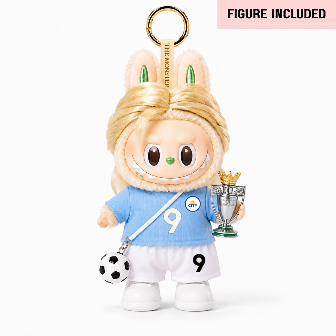 Labubu Manchester City Haaland #9 Football Outfit Set – Complete with Authentic Blue Prelude Figure
