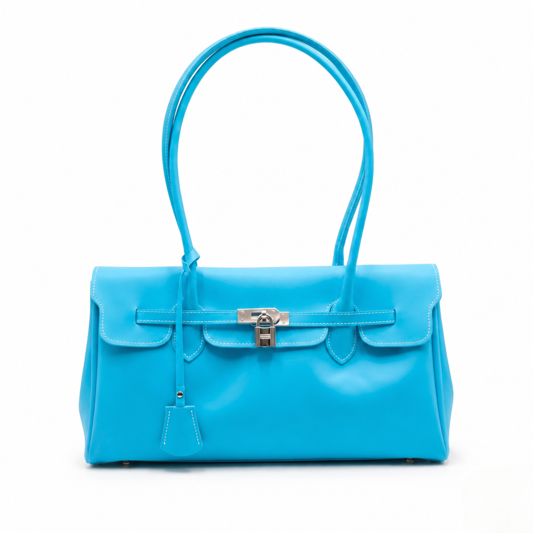 Bright Blue Jelly Padlock Shoulder Bag