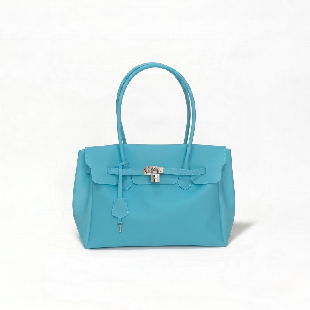 Bright Blue Jelly Padlock Tote Bag