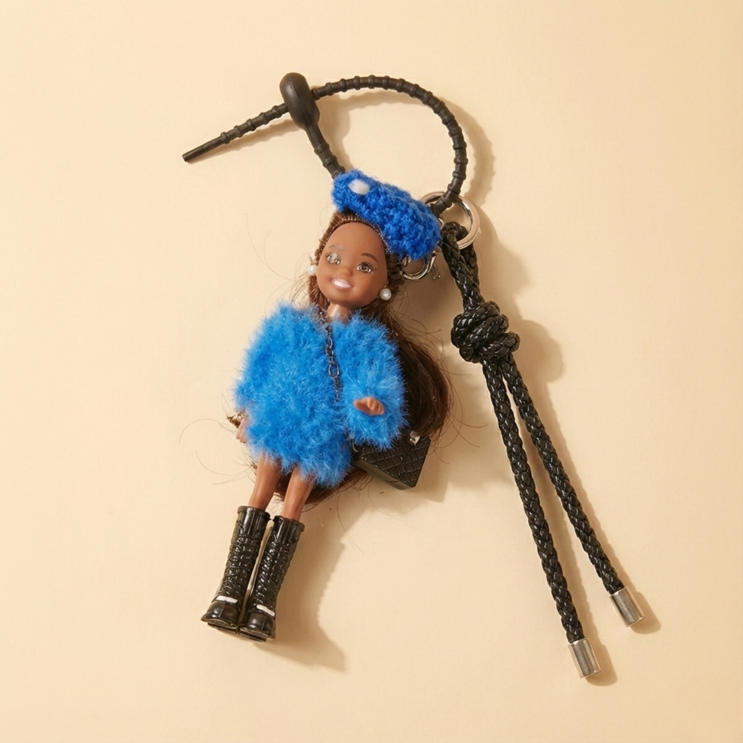 Tiny Style Doll Electric Blue Beret – kawaii fan merch collectible handmade gift Lizzie & Friends