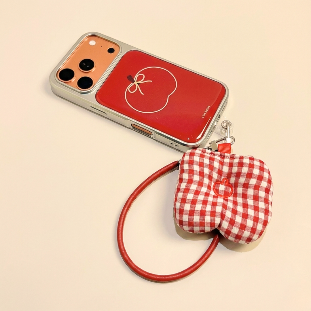 Cherry Apple Charm Strap iPhone Case – MagSafe compatible phone case hockey romance fan merch