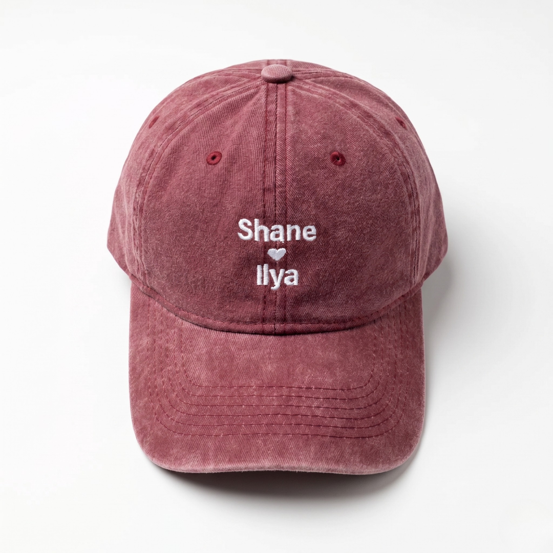 Shane ❤️ Ilya Embroidered Baseball Cap – Classic & Vintage Washed Editions