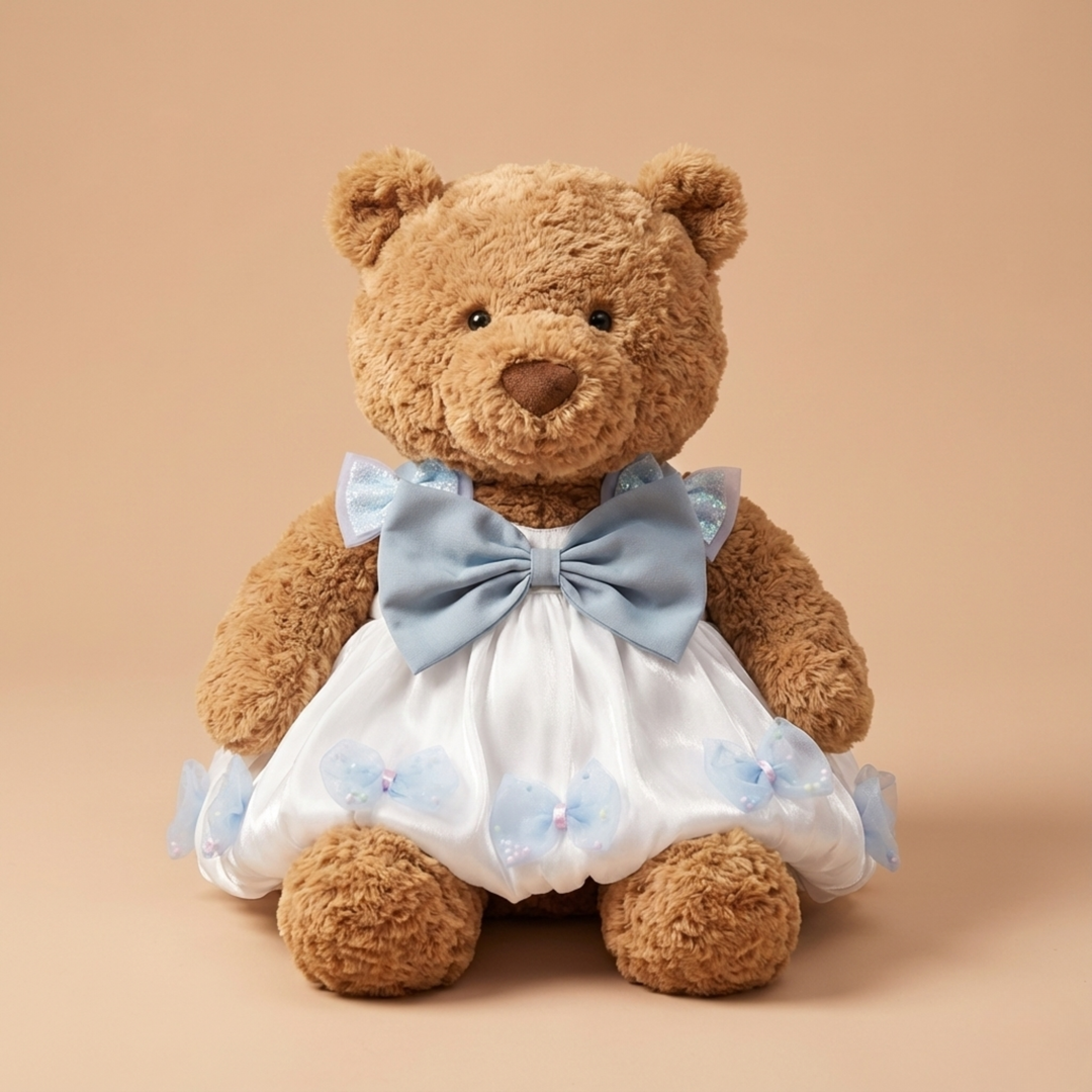 Jellycat Blue Ribbon Dress Outfit (For 47 cm Plush) – Jellycat plush stuffed animal outfit handmade doll clothes accessory