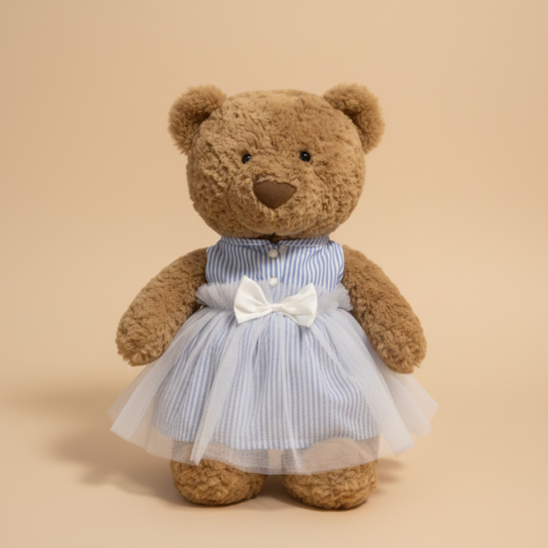 Jellycat Blue Stripe Tulle Dress Outfit (For 47 cm Plush) – Jellycat plush stuffed animal outfit handmade doll clothes acc...